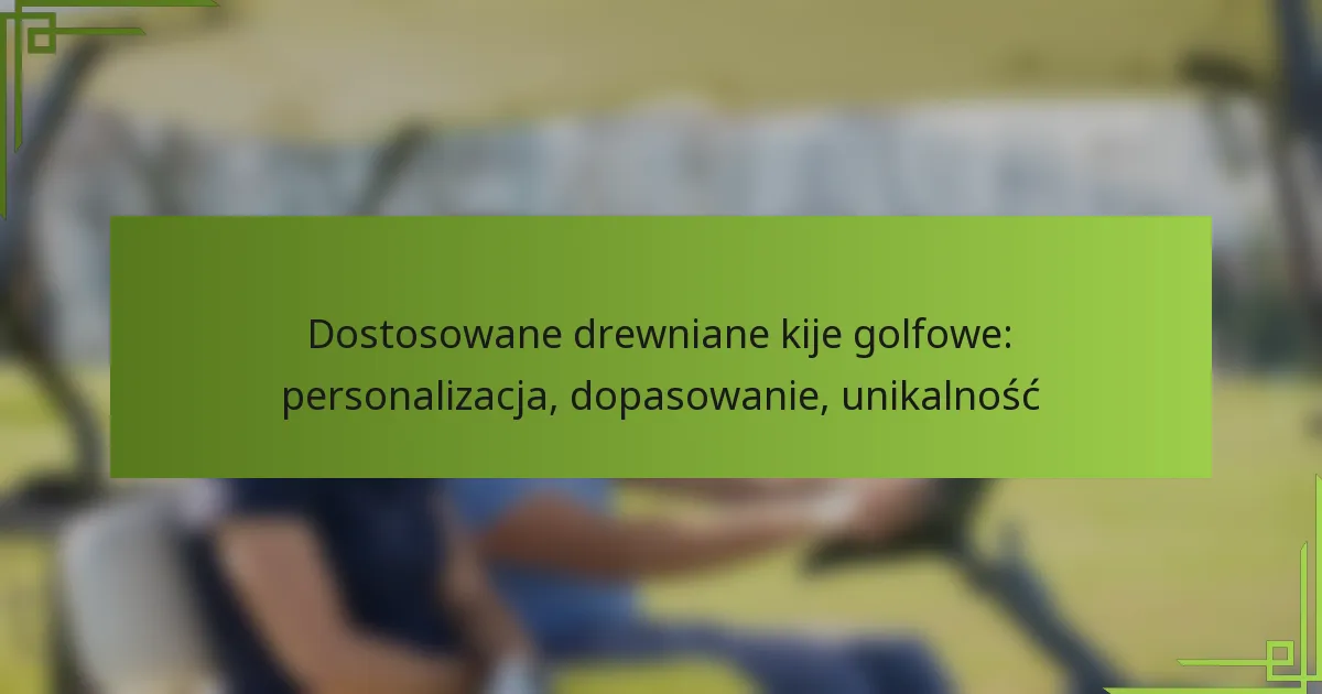 Dostosowane drewniane kije golfowe: personalizacja, dopasowanie, unikalność