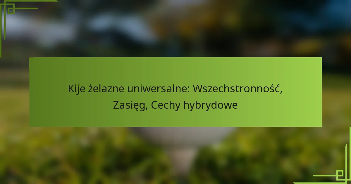 Kije żelazne uniwersalne: Wszechstronność, Zasięg, Cechy hybrydowe