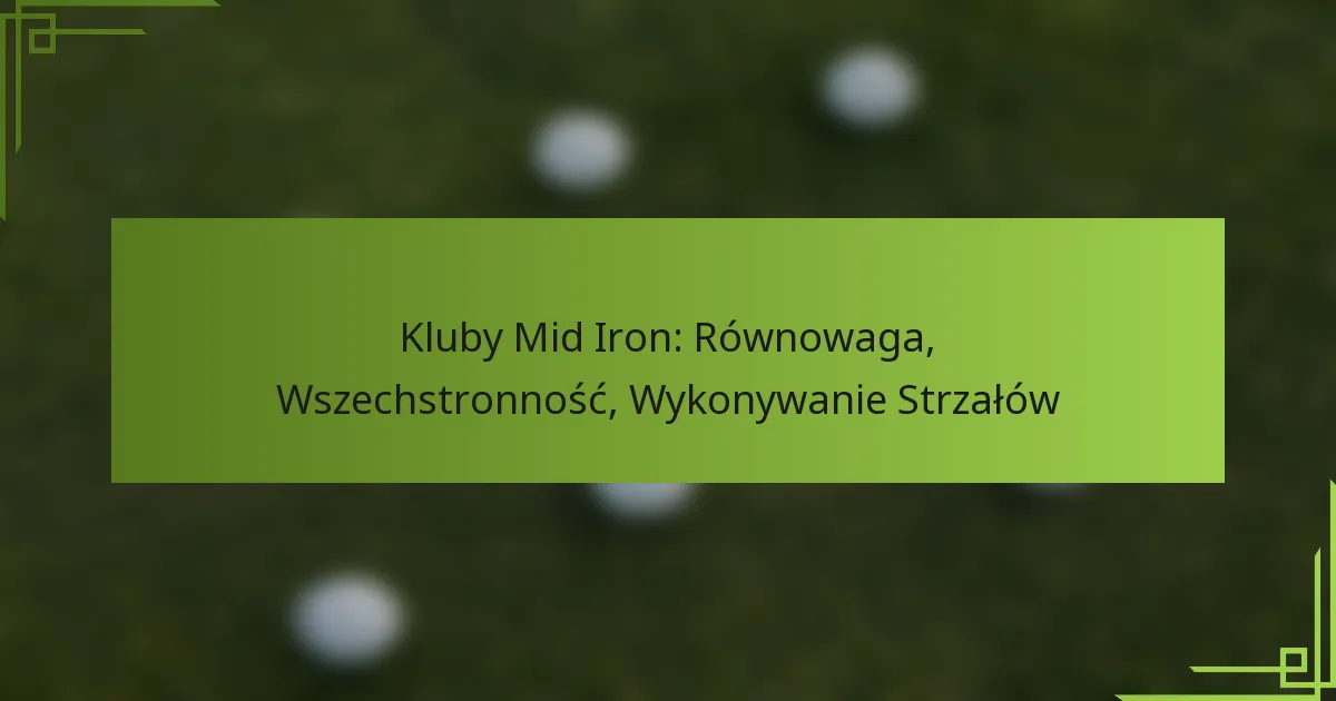 Kluby Mid Iron: Równowaga, Wszechstronność, Wykonywanie Strzałów