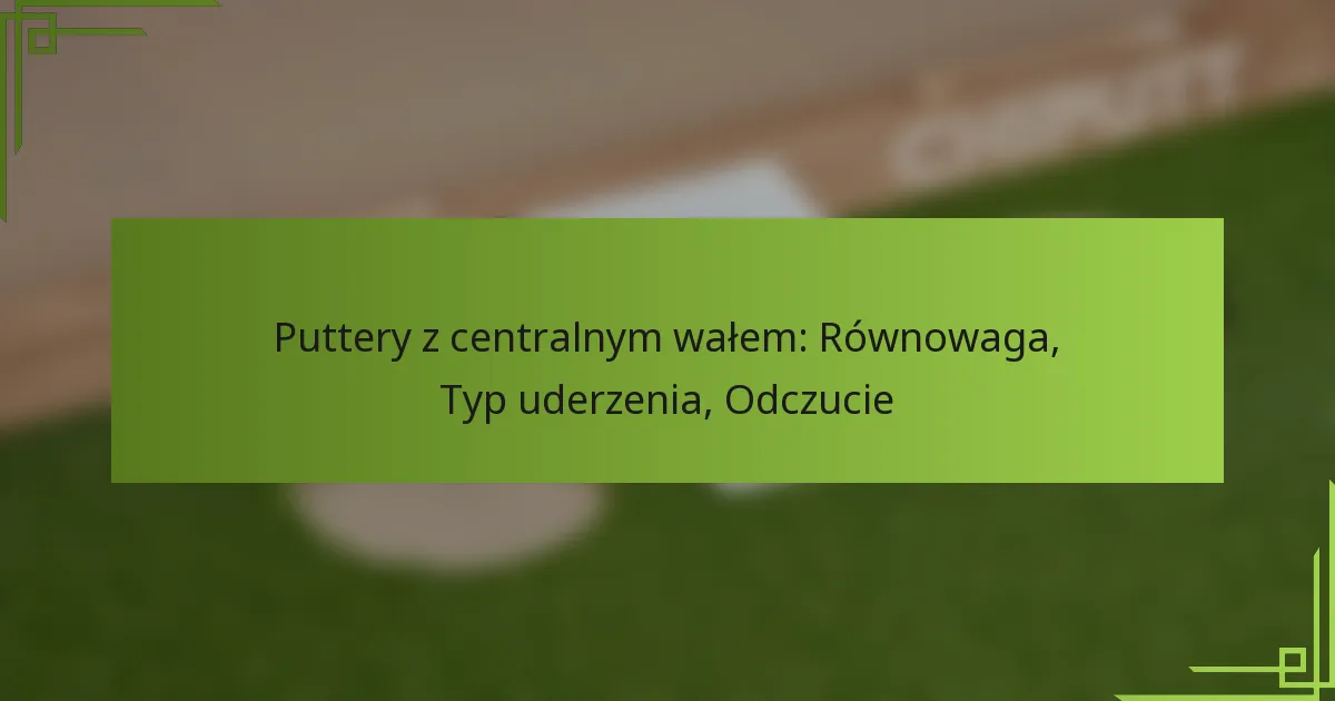 Puttery z centralnym wałem: Równowaga, Typ uderzenia, Odczucie
