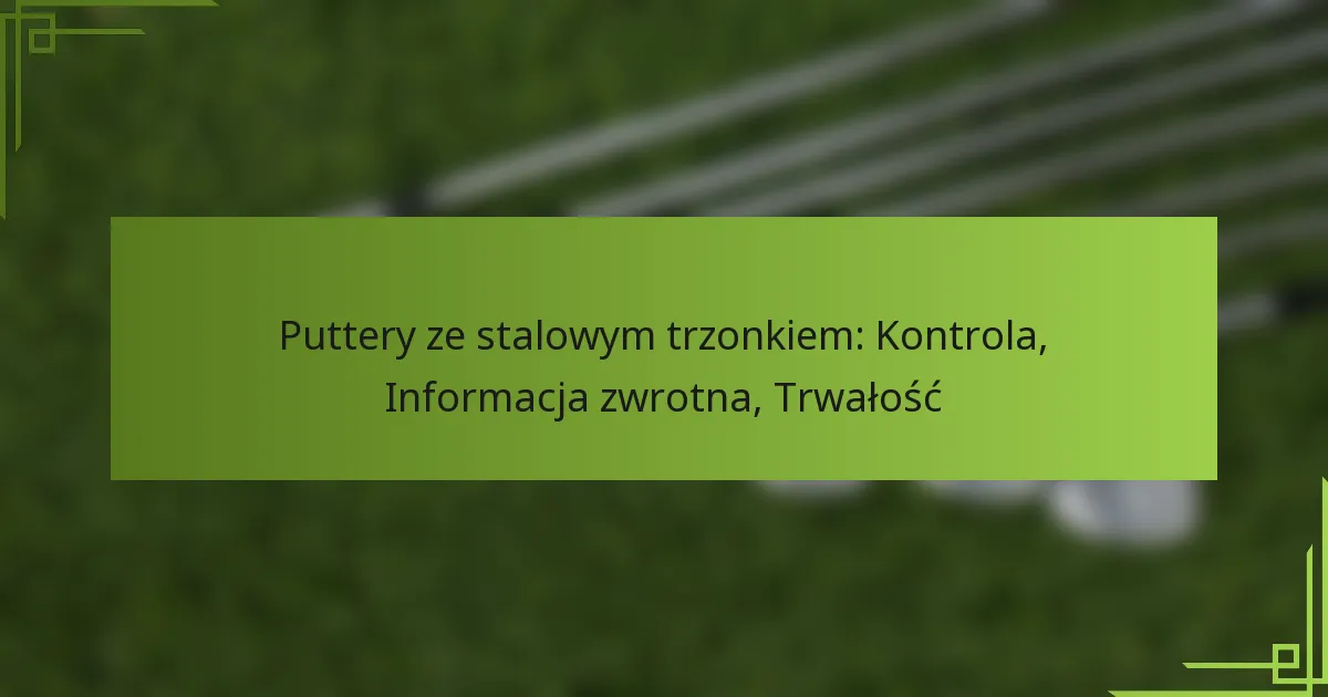 Puttery ze stalowym trzonkiem: Kontrola, Informacja zwrotna, Trwałość