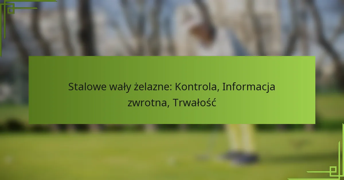 Stalowe wały żelazne: Kontrola, Informacja zwrotna, Trwałość