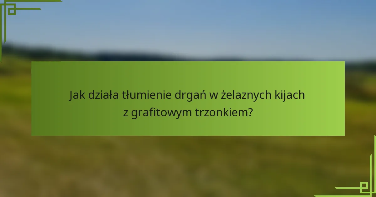 Jak działa tłumienie drgań w żelaznych kijach z grafitowym trzonkiem?