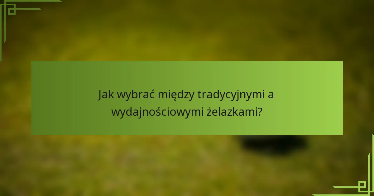 Jak wybrać między tradycyjnymi a wydajnościowymi żelazkami?