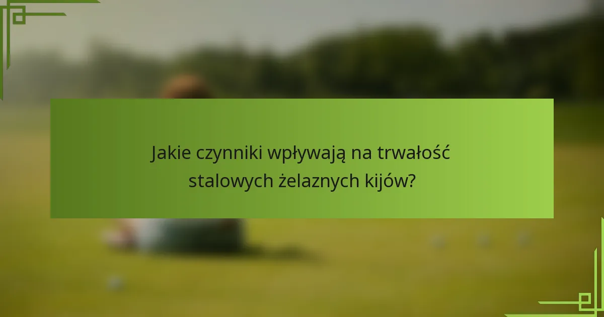 Jakie czynniki wpływają na trwałość stalowych żelaznych kijów?