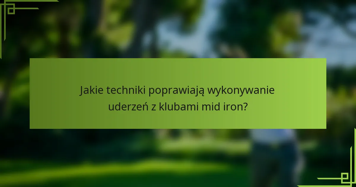 Jakie techniki poprawiają wykonywanie uderzeń z klubami mid iron?