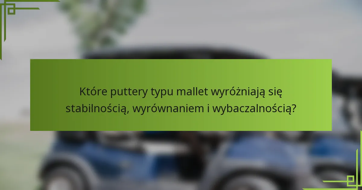 Które puttery typu mallet wyróżniają się stabilnością, wyrównaniem i wybaczalnością?