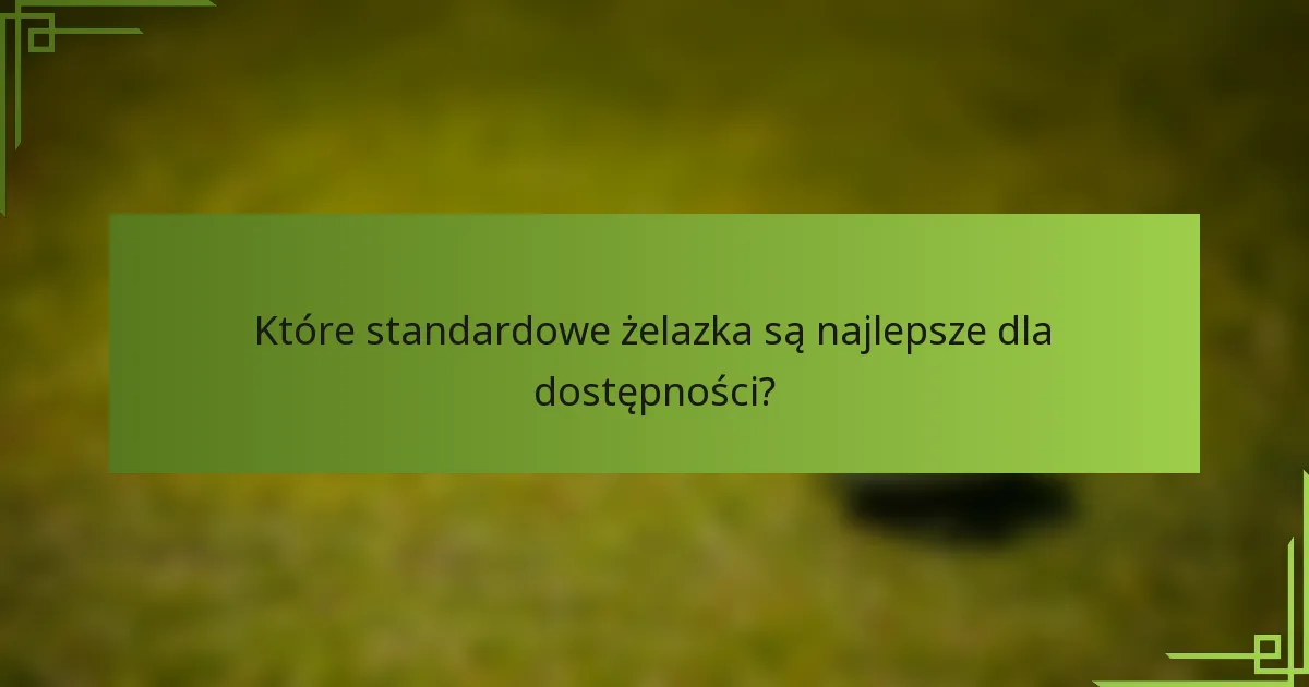 Które standardowe żelazka są najlepsze dla dostępności?